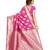 Pink woven art silk saree with blouse