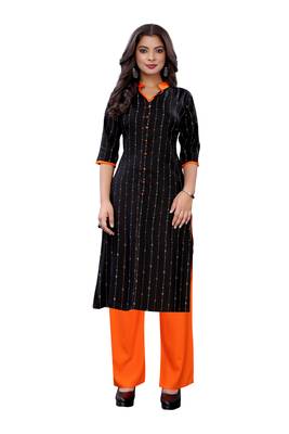 Black printed rayon ethnic-kurtis 1