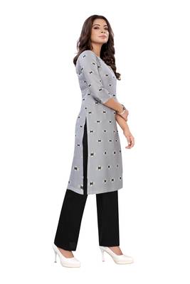 Grey printed rayon ethnic-kurtis 4