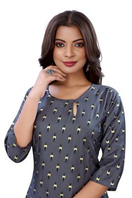 Grey printed rayon ethnic-kurtis 3