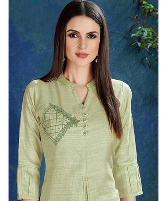 Green colour Tusser kurti 2