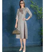 Grey colour Tusser Kurti