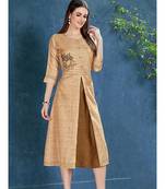 Brown colour Tusser Kurti