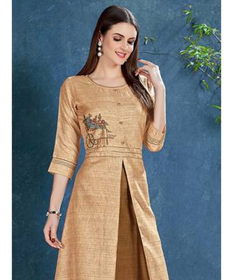 Brown colour Tusser Kurti 2