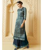 Blue Digital Print kurti with Palazzo