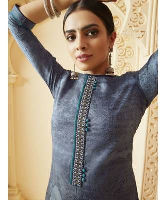Blue Digital Print kurti with Palazzo 2
