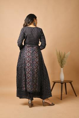 KAAJH Blue Ajrak Printed Cotton Ethnic Kurta 2