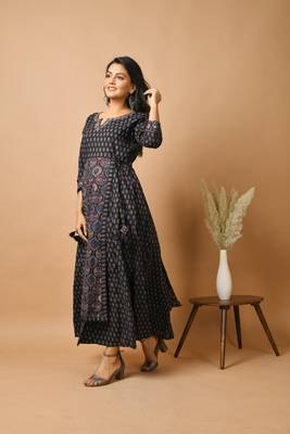 KAAJH Blue Ajrak Printed Cotton Ethnic Kurta 3