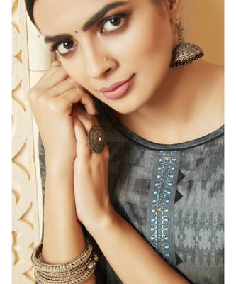 Grey Digital Print  Kurta with Palazzo 2