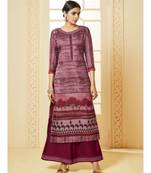 Purple Digital Print Kurta with Palazzo
