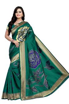 Green Zari Woven Banarasi Silk Saree With Blouse