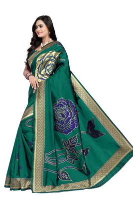 Green Zari Woven Banarasi Silk Saree With Blouse 2