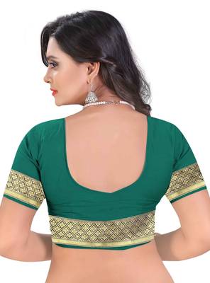 Green Zari Woven Banarasi Silk Saree With Blouse 4