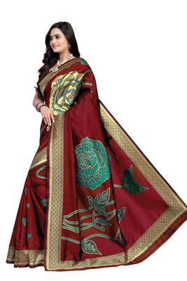Maroon Zari Woven Banarasi Silk Saree With Blouse 2