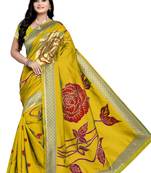 Yellow Zari Woven Banarasi Silk Saree With Blouse