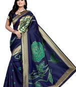 Blue Zari Woven Banarasi Silk Saree With Blouse