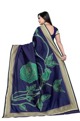 Blue Zari Woven Banarasi Silk Saree With Blouse 3