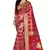 Red Bandhani Zari Work Banarasi Silk Saree With Blouse