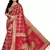Red Bandhani Zari Work Banarasi Silk Saree With Blouse