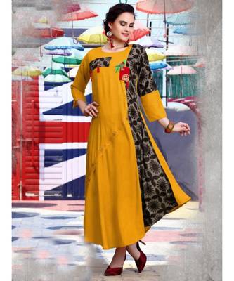 Yellow Long Kurti 1