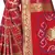 Red Bandhani Zari Work Banarasi Silk Saree With Blouse