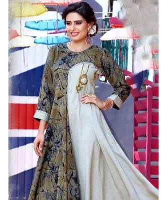 Grey Rayon Long Kurti 2