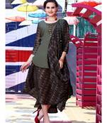 Grey and Brown Designer Long Kurti