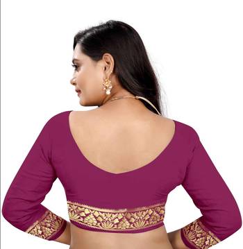 Wine Bandhani Zari Work Banarasi Silk Saree With Blouse 4