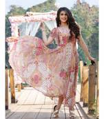 Pink Chiffon Floral Print Kurti