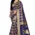 Navy Blue Bandhani Zari Work Banarasi Silk Saree With Blouse