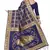 Navy Blue Bandhani Zari Work Banarasi Silk Saree With Blouse