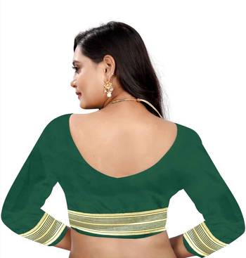 Green Zari Woven Banarasi Silk Bandhani Saree With Blouse 4