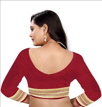 Maroon Zari Woven Banarasi Silk Bandhani Saree With Blouse 4