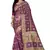 Wine Zari Woven Banarasi Silk Bandhani Saree With Blouse