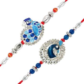 Mahi Combo of Peacock Four Rakhis 2