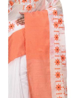 Pure Cotton Fuleswari Embroidery Tant Handloom Saree with Blouse Pic 3