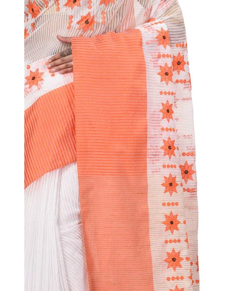 Pure Cotton Fuleswari Embroidery Tant Handloom Saree with Blouse Pic