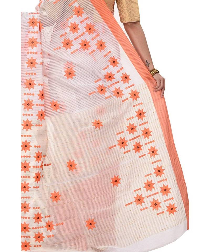 Pure Cotton Fuleswari Embroidery Tant Handloom Saree with Blouse Pic