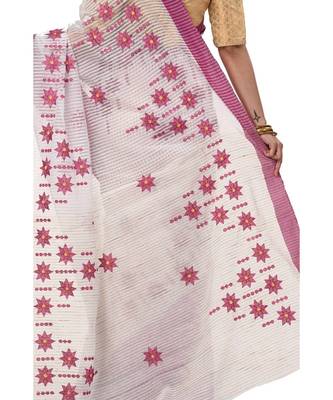 Pure Cotton Fuleswari Embroidery Tant Handloom Saree with Blouse Pic 4