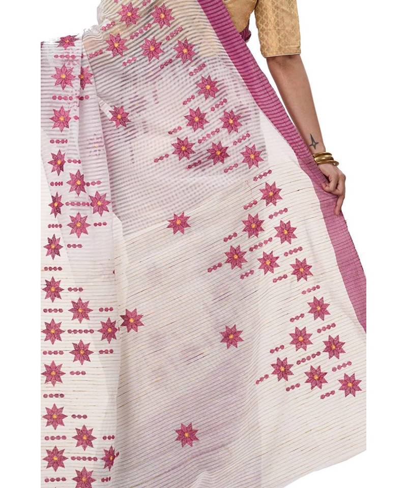 Pure Cotton Fuleswari Embroidery Tant Handloom Saree with Blouse Pic