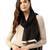 Anekaant Black & Cream Solid Cotton Scarf with Lace Border