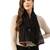 Anekaant Black & Multi Solid Cotton Scarf with Lace Border