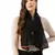 Anekaant Black & Multi Solid Cotton Scarf with Lace Border