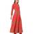 Women's Tomato Red Georgette Polly readymade a-line salwar suit with dupatta