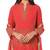 Women's Tomato Red Georgette Polly readymade a-line salwar suit with dupatta