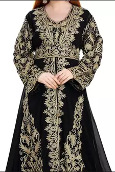 Exclusive Maxi Abaya Moroccan Islamic Kaftan Beach Fancy Modern Floor Length Bell Sleeve For Women Dress