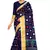 Blue printed pure polyester saree with blouse