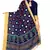 Blue printed pure polyester saree with blouse