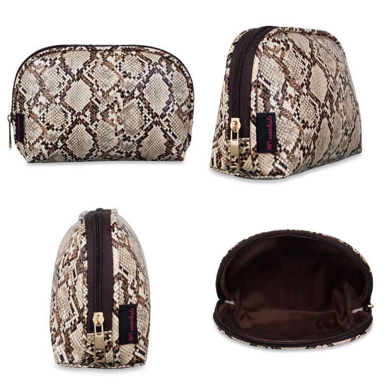 NFI essentials Semicircle Makeup Pouch for Women Stylish Pouch for Makeup Accessories Travel Organiser Cosmetic Pouches