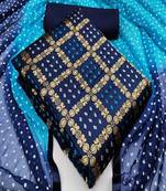 Blue woven chanderi salwar